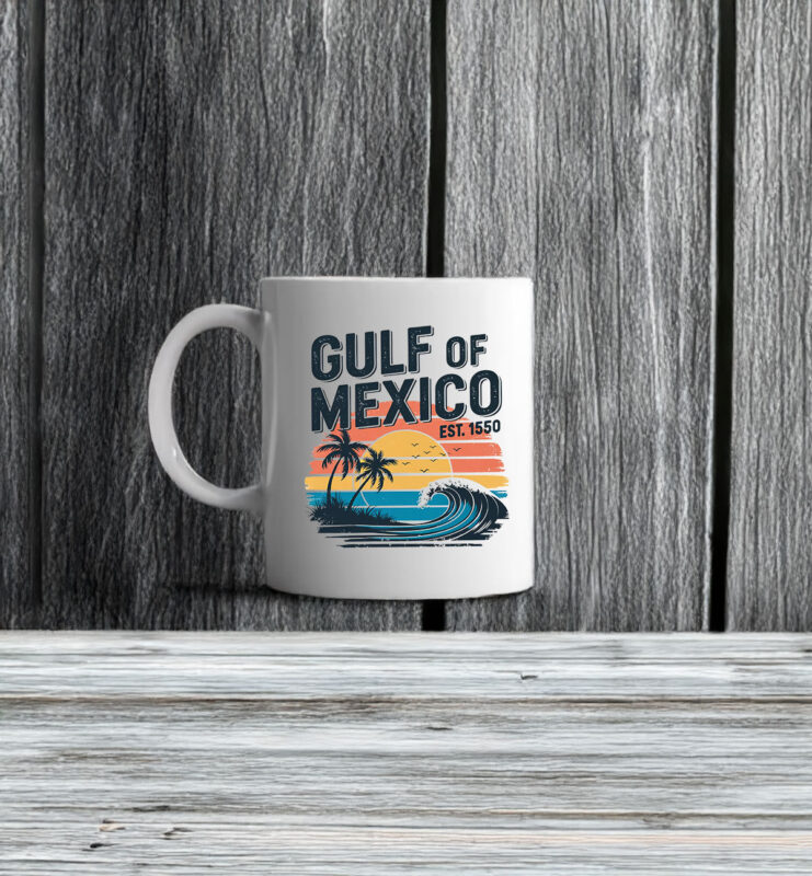 Gulf Retro Coast Gulf of Mexico Mugs