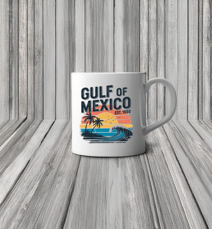 Gulf Retro Coast Gulf of Mexico Mugs