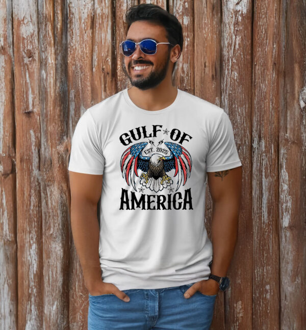 Gulf of America 2025 USA Flag Eagle T-Shirt