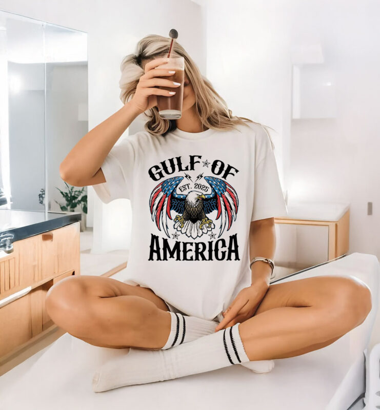 Gulf of America 2025 USA Flag Eagle T-Shirt